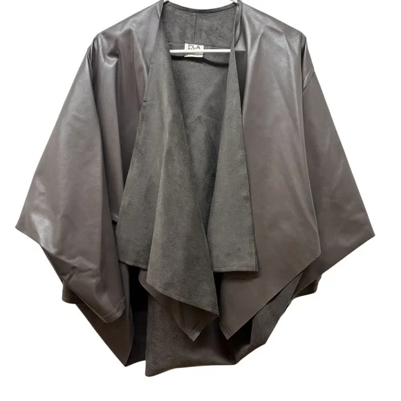 PLANET by Lauren G Vegan Leather Cape Jacket - Picture 1 of 4